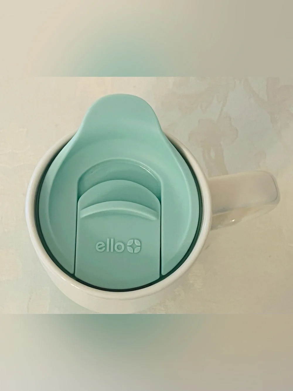 Ello Jane 18oz Teal Ceramic Travel Mug with Splash Resistant Lid and Handle-NWOB